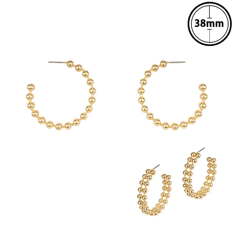 GOLD HOOP EARRINGS ( 7067 GD ) sold by Oh My Jewelry