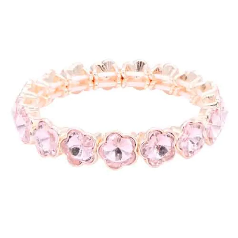 ROSE GOLD STRETCH BRACELET PINK STONES ( 8124 RGPK ) sold by Oh My Jewelry