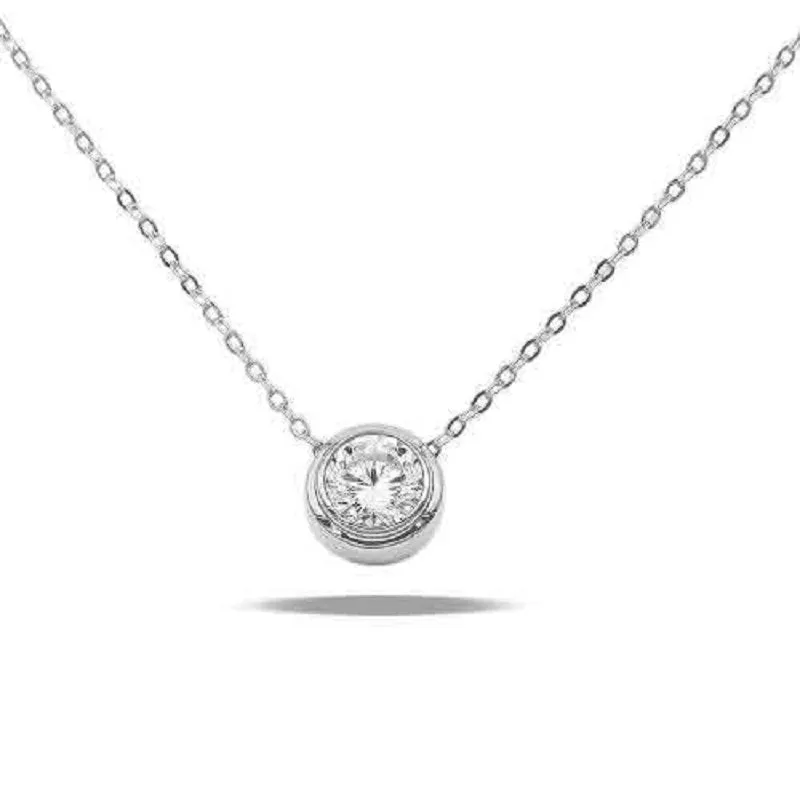SILVER CZ STONE NECKLACE ( 2186 SV ) sold by Oh My Jewelry