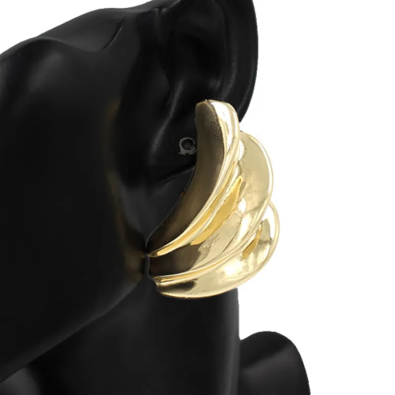 GOLD METAL EARRINGS ( 4473 GD ) sold by Oh My Jewelry