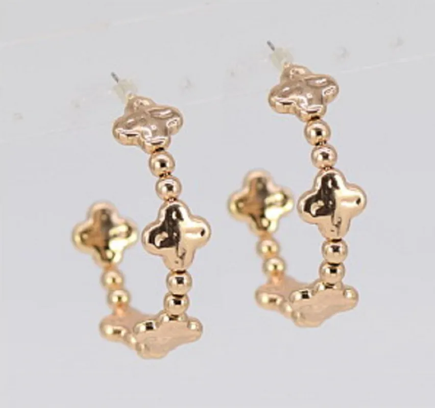 GOLD HOOP EARRINGS QUATREFOIL ( 5596 GLGOL ) sold by Oh My Jewelry