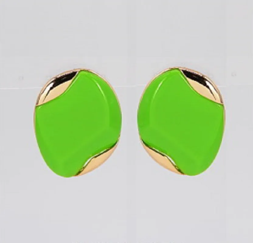 GOLD GREEN EARRINGS ( 5642 GLGRN ) sold by Oh My Jewelry