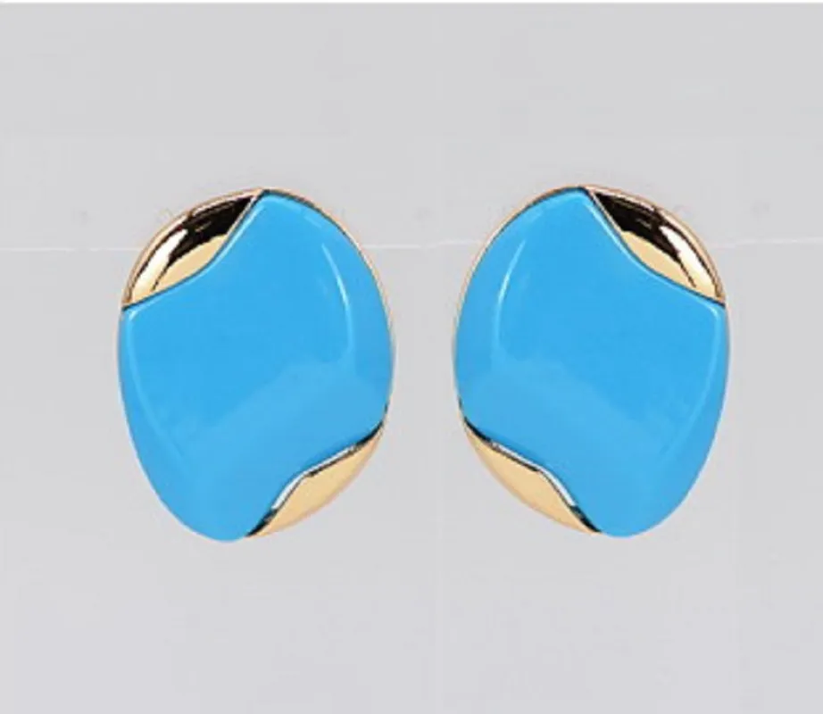 GOLD BLUE EARRINGS ( 5642 GLBLU ) sold by Oh My Jewelry
