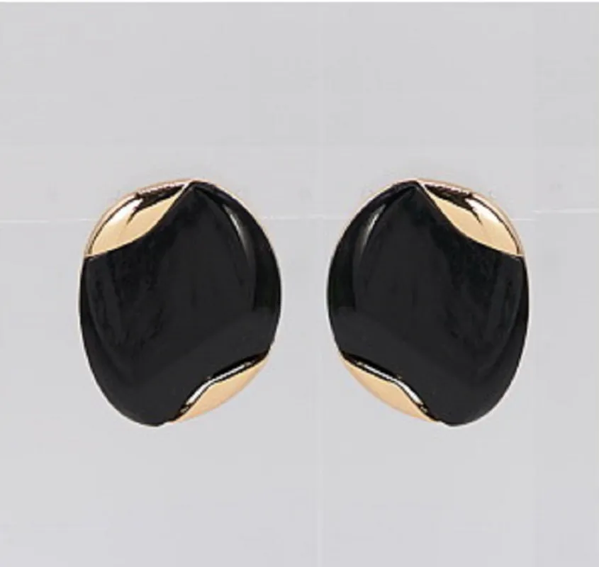 GOLD BLACK EARRINGS ( 5642 GLBLK ) sold by Oh My Jewelry