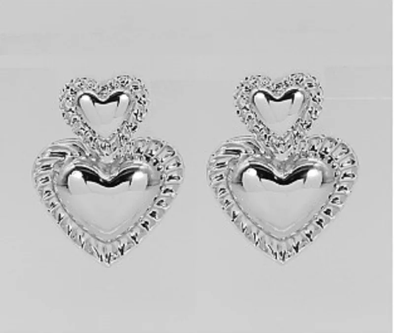 SILVER HEART EARRINGS ( 5640 SIL ) sold by Oh My Jewelry