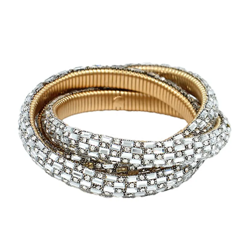 GOLD BRACELET CLEAR STONES ( 2084 GDCLR ) sold by Oh My Jewelry