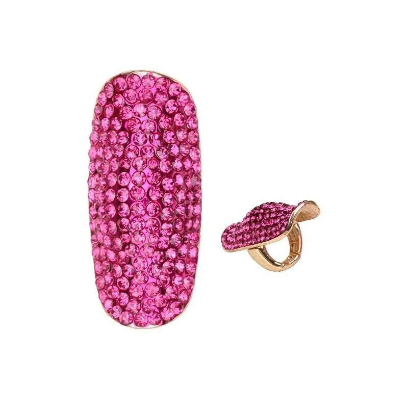 FUCHSIA PINK Rhinestone Stretch Ring with Gold Accents ( 150 GFU ) sold by Oh My Jewelry