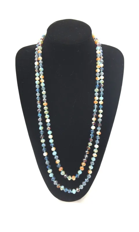 8mm 60" Knotted MULTICOLOR Beaded Long Necklace ( 0064 MT-1 ) sold by Oh My Jewelry