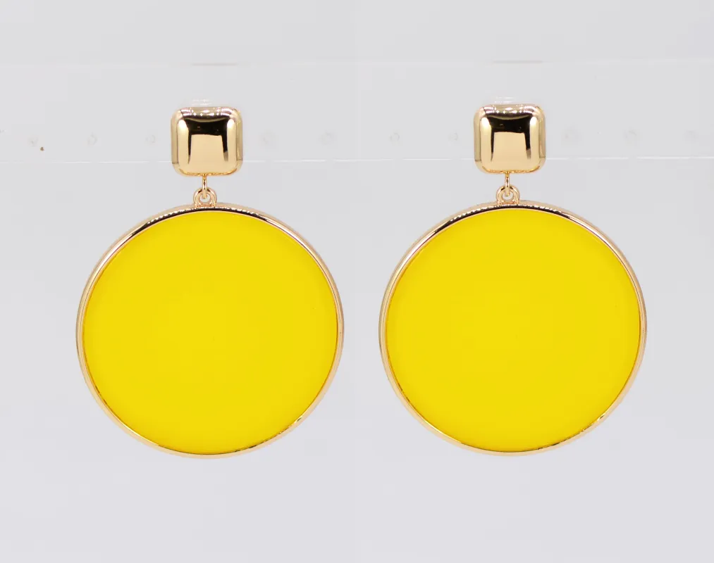 GOLD YELLOW EARRINGS ( 5471 GLYEL ) sold by Oh My Jewelry