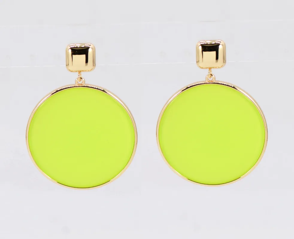 GOLD LIME GREEN EARRINGS ( 5471 GLLIM ) sold by Oh My Jewelry