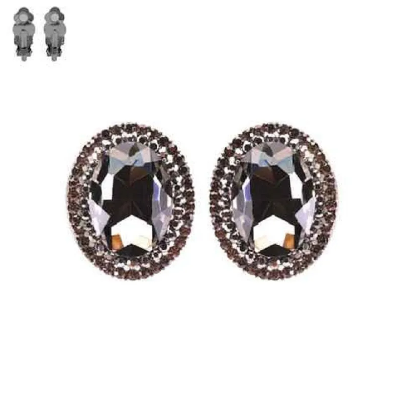 HEMATITE CLIP ON EARRINGS BLACK STONES ( 194 BJT ) sold by Oh My Jewelry