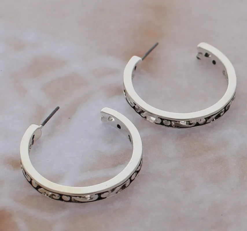 SILVER HOOP EARRINGS ( 34986 S ) sold by Oh My Jewelry