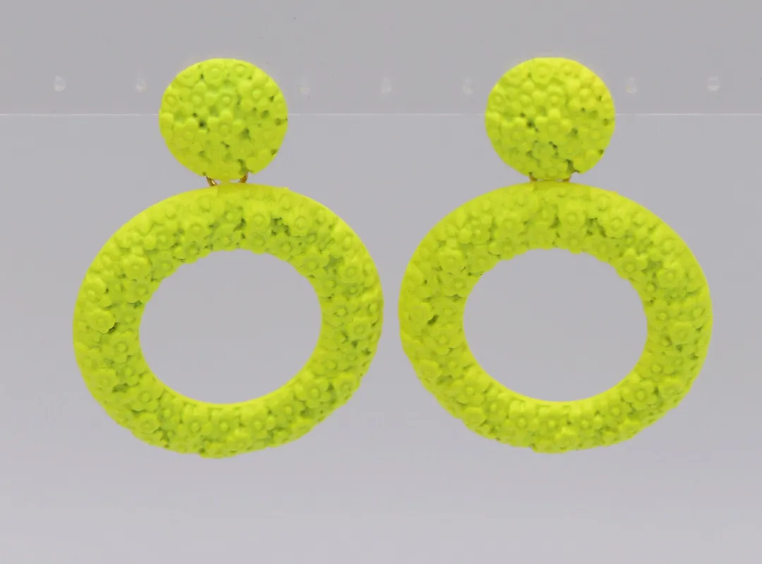 NEON YELLOW EARRINGS ( 2830 NYL ) sold by Oh My Jewelry