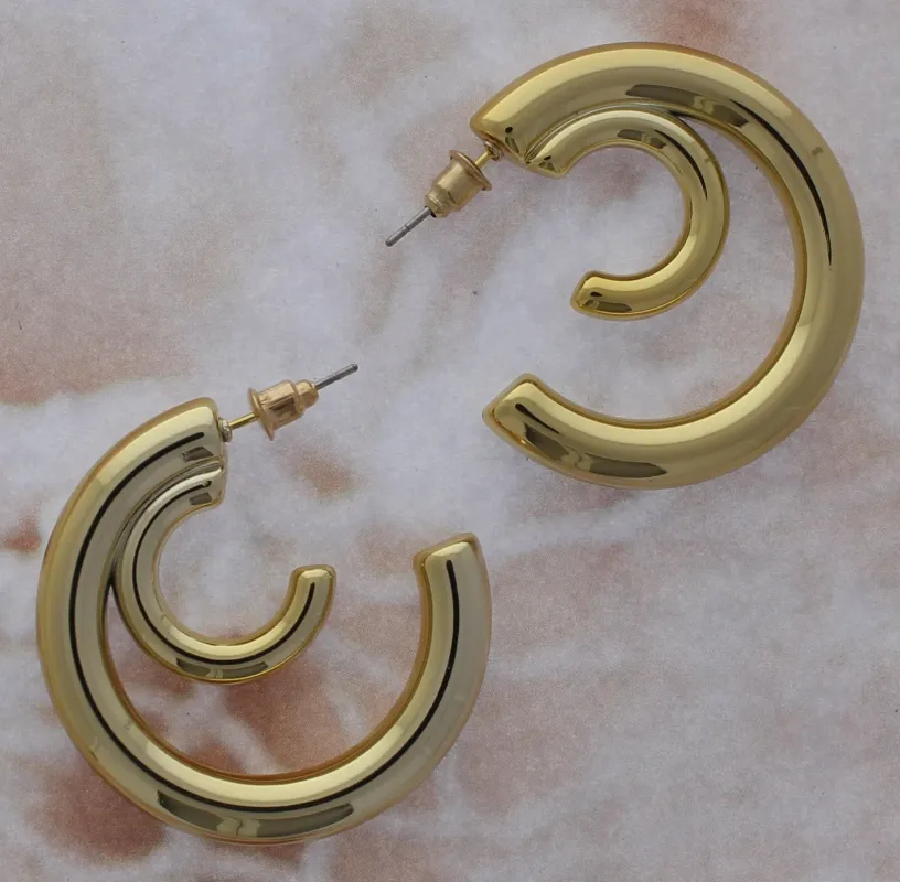 GOLD HOOP EARRINGS ( 1032 G ) sold by Oh My Jewelry