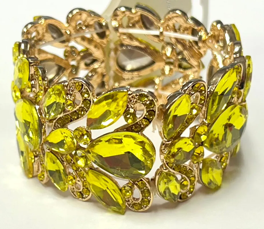 GOLD STRETCH BRACELET YELLOW STONES ( 9206 GYE ) made by Oh My Jewelry