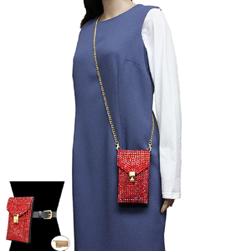 BLACK BAG POUCH RED STONES ( 2840 GDLSM ) sold by Oh My Jewelry