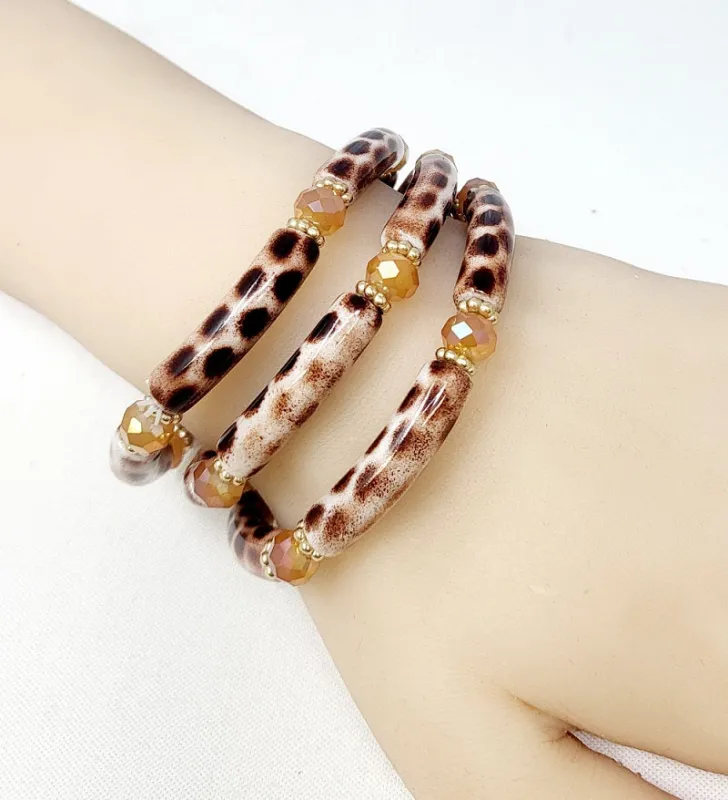 LEOPARD PRINT BRACELET SET ( 10151 GLE ) sold by Oh My Jewelry