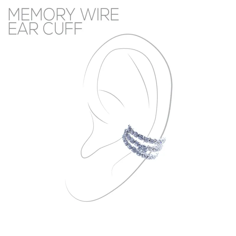 SILVER EAR CUFF CLEAR STONES ( 26815 CRS ) sold by Oh My Jewelry