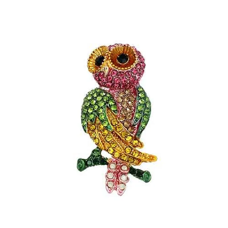 MULTI COLOR OWL BROOCH ( 2158 ) sold by Oh My Jewelry