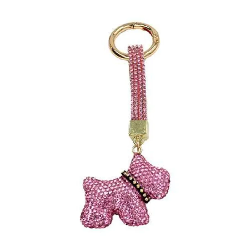 DOG KEYCHAIN PINK STONES GOLD DETAILS ( 1514 ) sold by Oh My Jewelry