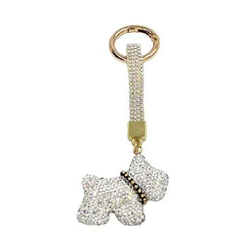 DOG KEYCHAIN AB STONES GOLD DETAILS ( 1514 ) sold by Oh My Jewelry