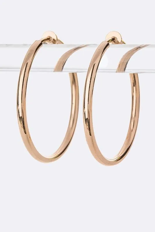 1.75" GOLD CLIP ON HOOP EARRINGS ( 205 SG ) sold by Oh My Jewelry