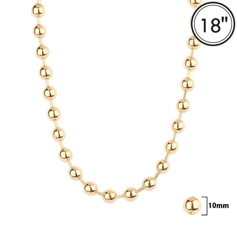 18K GOLD DIPPED BALL NECKLACE ( 2174 GD ) sold by Oh My Jewelry