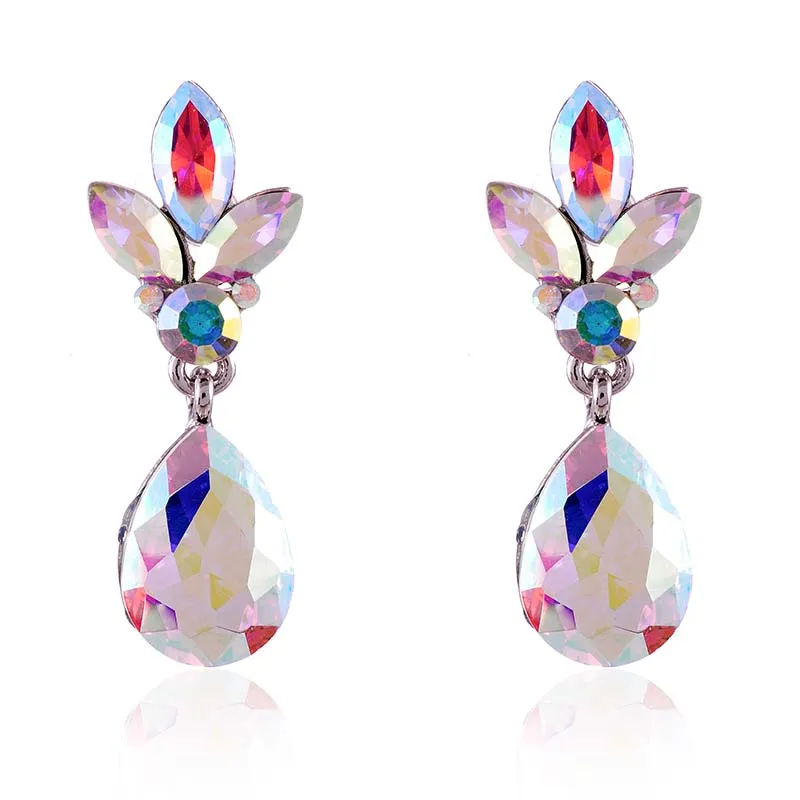 SILVER AB CRYSTAL EARRINGS ( 2563 SAB ) sold by Oh My Jewelry