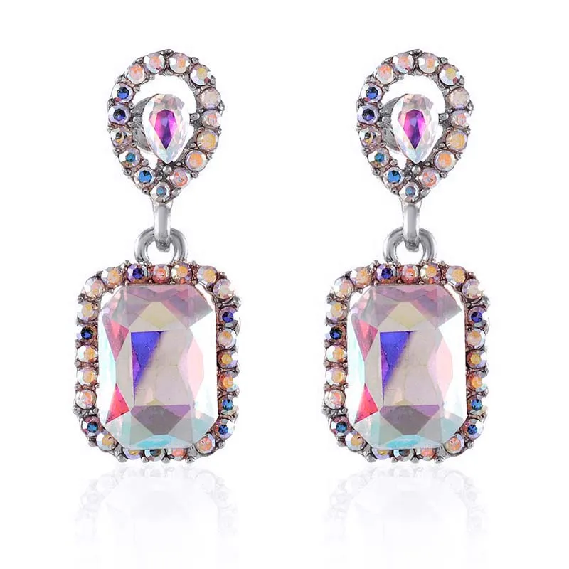 SILVER AB CRYSTAL EARRINGS ( 2562 SAB ) sold by Oh My Jewelry