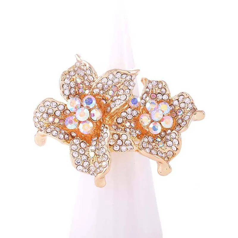 GOLD AB FLOWER RING ( 1256 GAB ) sold by Oh My Jewelry
