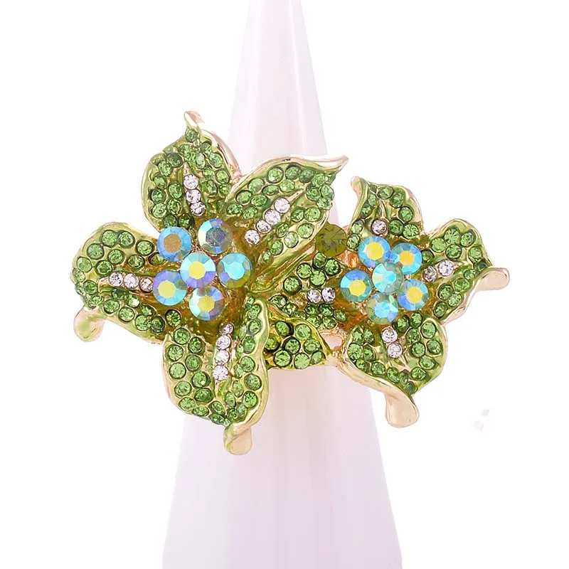 GOLD GREEN FLOWER RING ( 1256 G ) sold by Oh My Jewelry