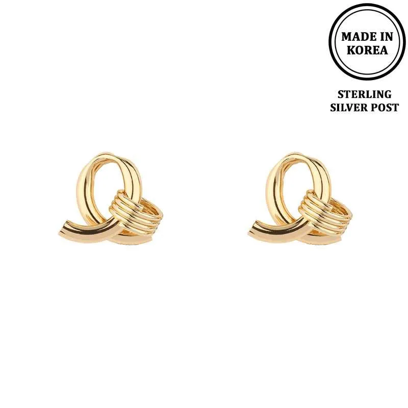 GOLD STERLING SILVER TWIST EARRINGS ( 0094 G ) sold by Oh My Jewelry