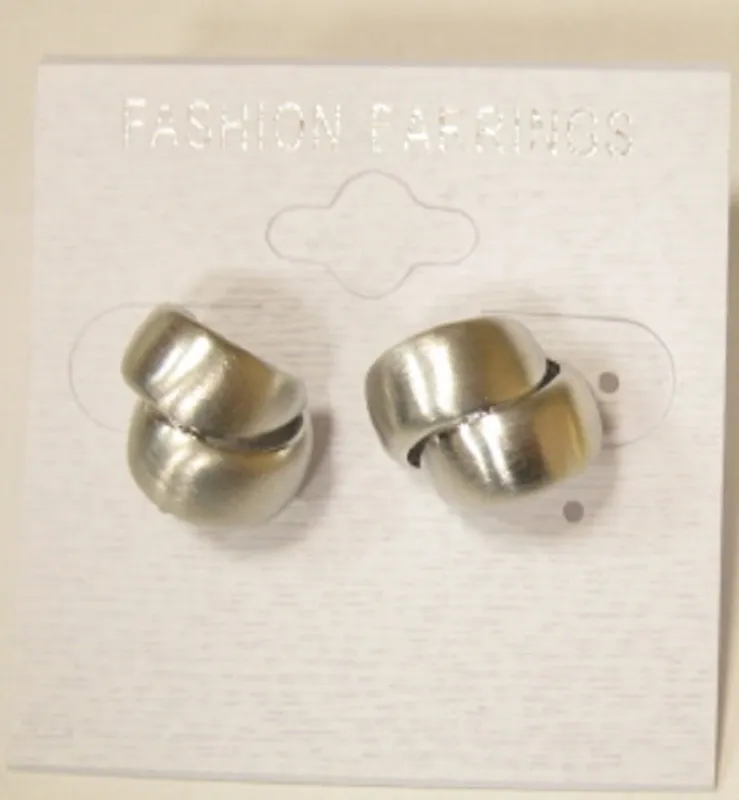 MATTE SILVER EARRINGS ( 3977 S ) sold by Oh My Jewelry