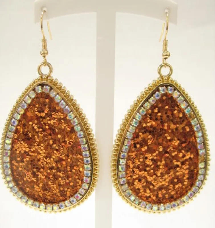 GOLD ORANGE FISH HOOK EARRINGS ( 3282 GOR ) made by Oh My Jewelry