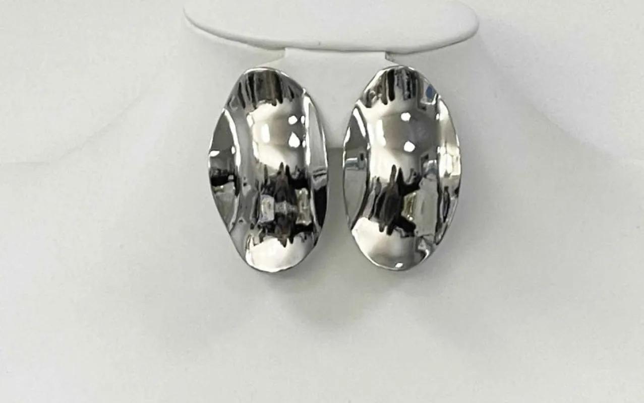 SILVER METAL CLIP ON EARRINGS ( 3075 S ) sold by Oh My Jewelry