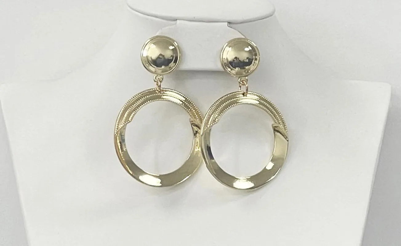 Gold Clip On Earrings ( 3082 G ) sold by Oh My Jewelry