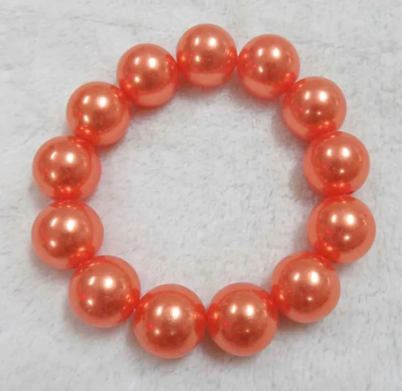 ORANGE PEARL STRETCH BRACELET ( 602 OR ) sold by Oh My Jewelry