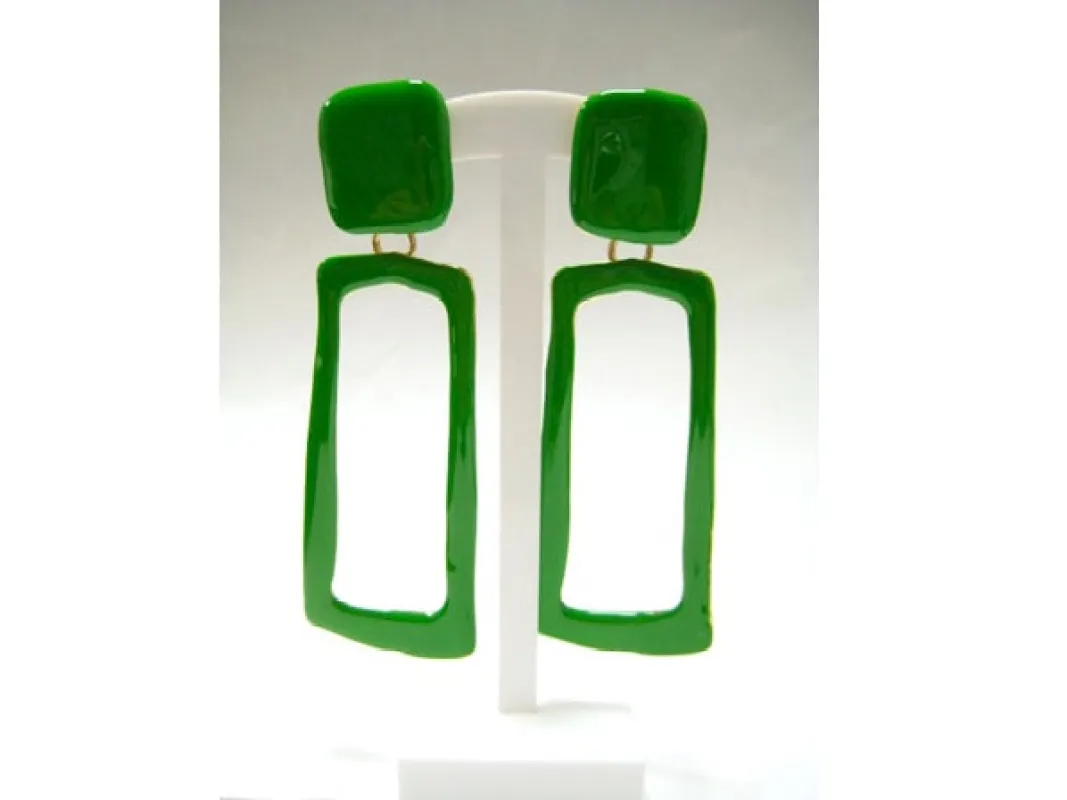 GOLD GREEN CLIP ON EARRINGS ( 3272 GN ) sold by Oh My Jewelry
