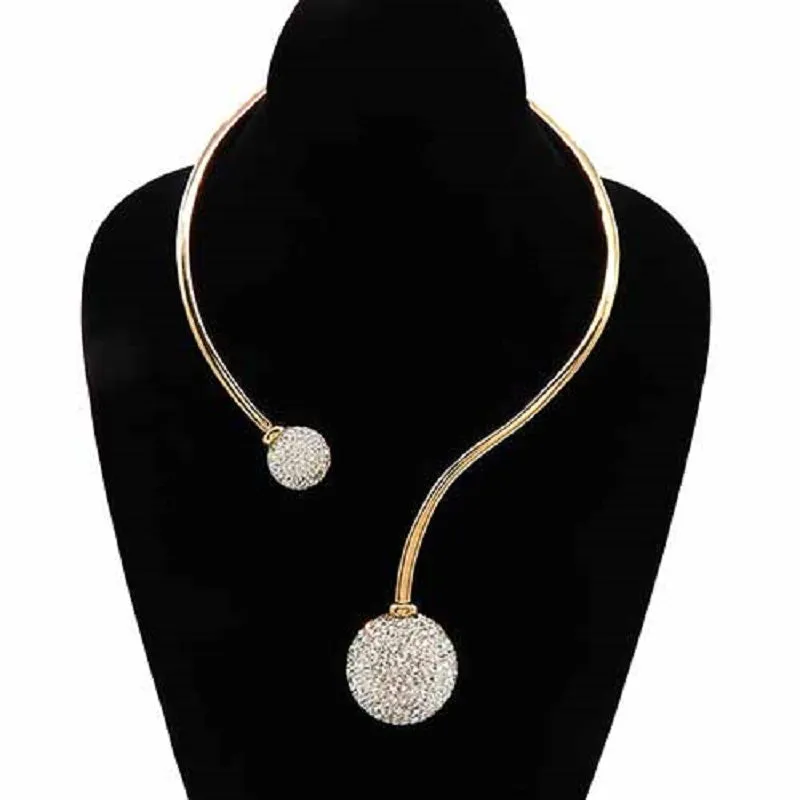 GOLD CHOKER NECKLACE CLEAR STONES ( 3689 GDCLR ) sold by Oh My Jewelry