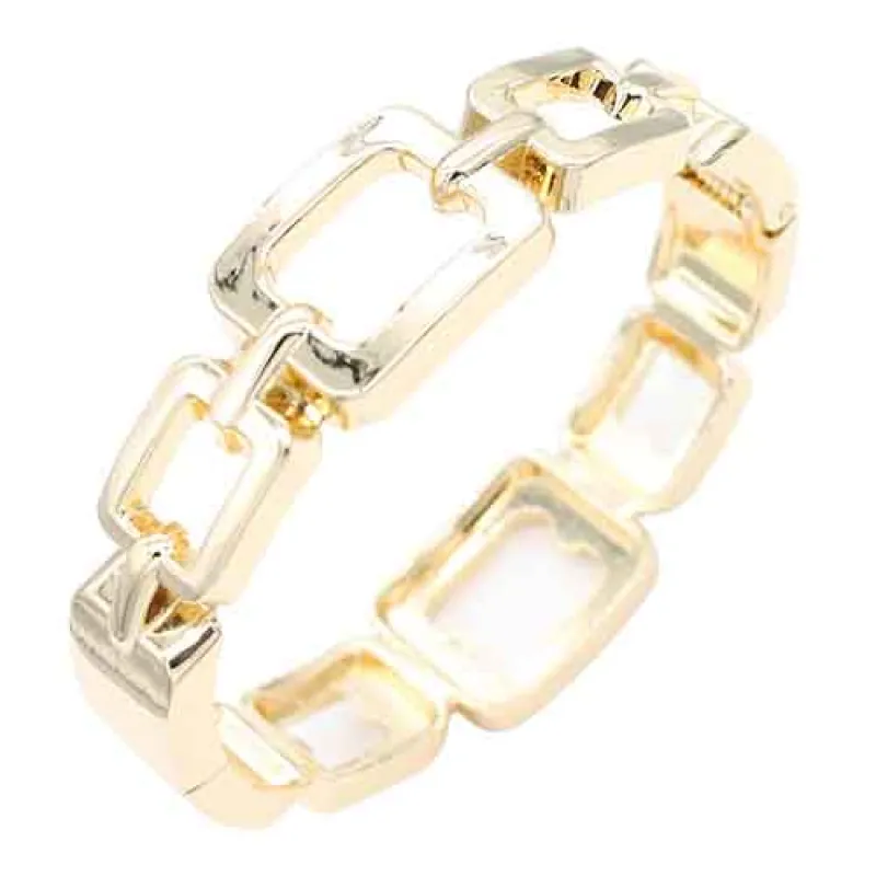 GOLD PLATED HINGED BANGLE ( 5448 GD ) sold by Oh My Jewelry