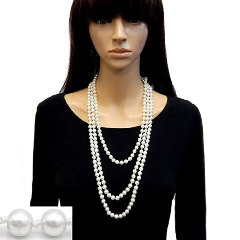 WHITE PEARL NECKLACE ( 3328 WHT ) sold by Oh My Jewelry
