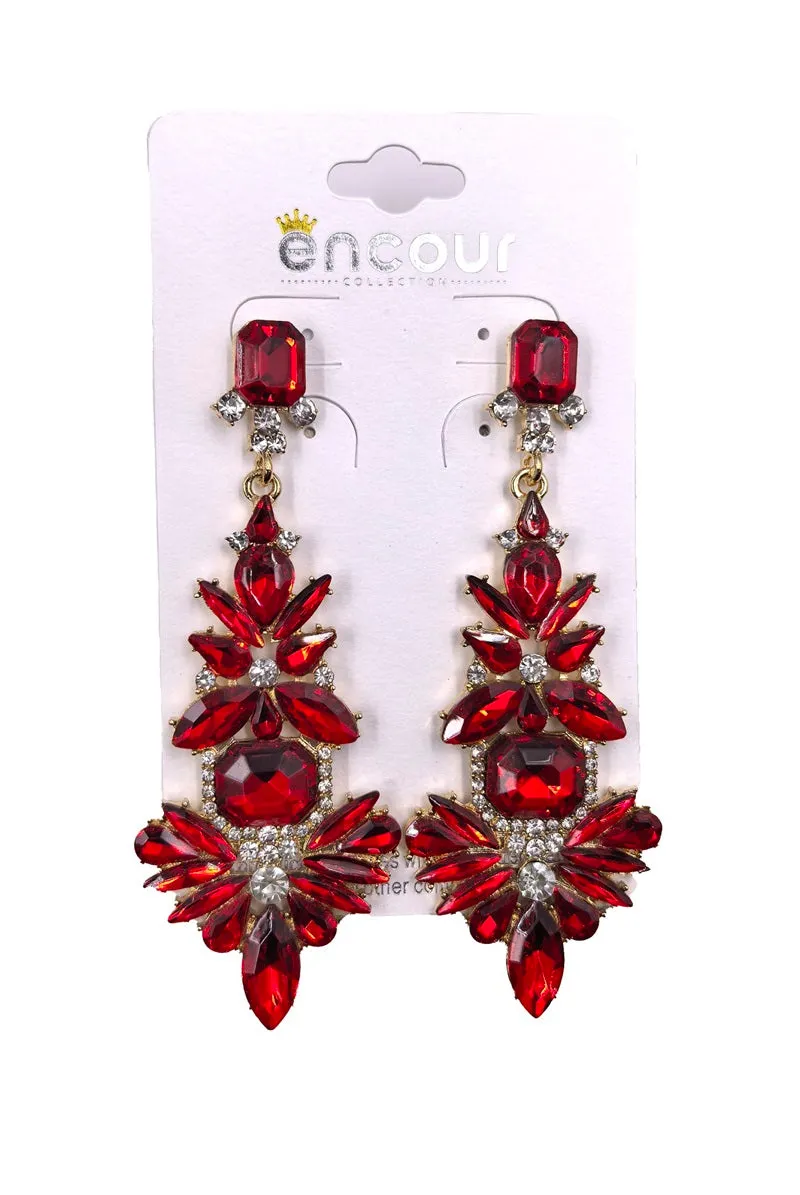 GOLD RED DANGLING EARRINGS ( 0476 2R ) sold by Oh My Jewelry