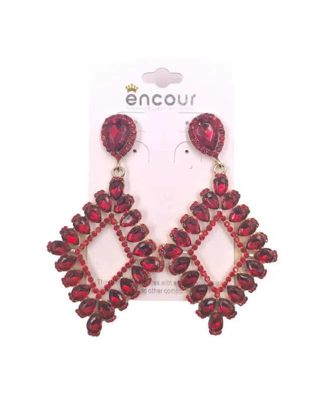 GOLD CROSS EARRINGS RED STONES ( 0480 2R ) sold by Oh My Jewelry