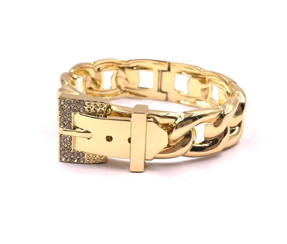 GOLD BELT BUCKLE BANGLE ( 0307 2C ) made by Oh My Jewelry