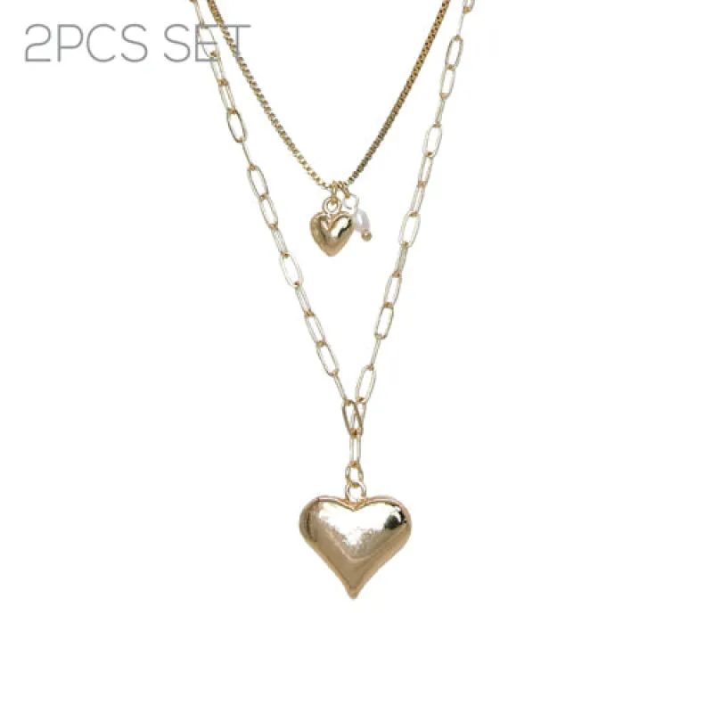 GOLD HEART NECKLACE ( 18478 VWHG ) sold by Oh My Jewelry