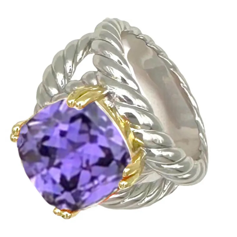 SILVER GOLD RING AMETHYST STONE SIZE 9 ( 2157 KA 9 ) sold by Oh My Jewelry