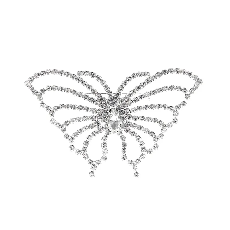 SILVER BUTTERFLY BROOCH CLEAR STONES ( 31450 CRS ) sold by Oh My Jewelry