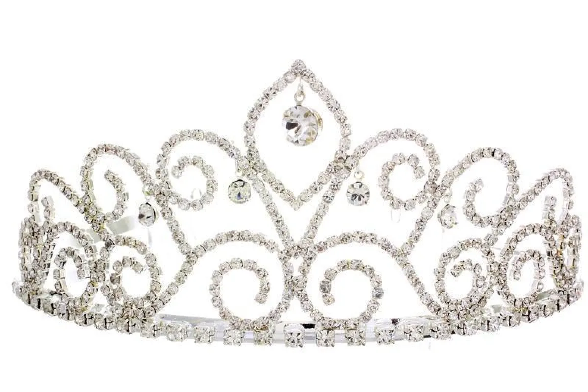 2.25" Silver Clear Rhinestone Tiara Crown ( 60528 ) sold by Oh My Jewelry