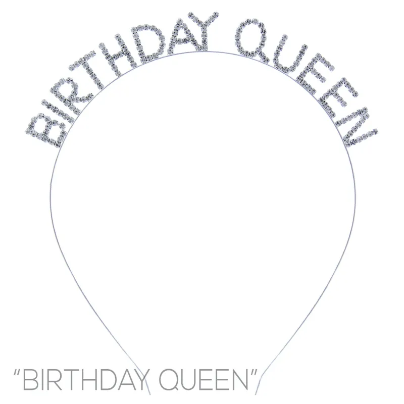 SILVER BIRTHDAY QUEEN HAIRBAND CLEAR STONES ( 72008 CRS ) made by Rebecca Minkoff