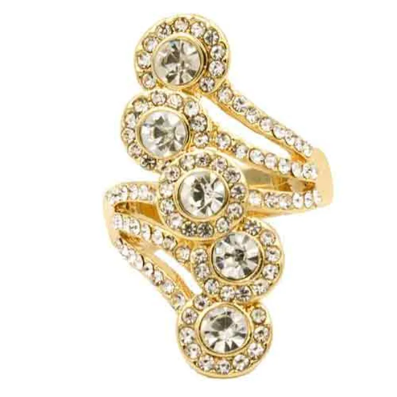 GOLD STRETCH RING CLEAR STONES ( 2106 GDCL ) sold by Oh My Jewelry